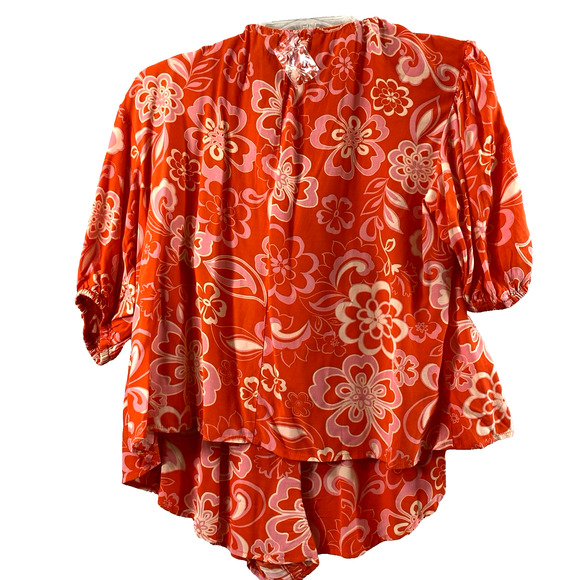 Olivaceous Shorts Outfit‎ Women Medium Orange Pink Cream  Tropical Beachcore - Picture 2 of 16